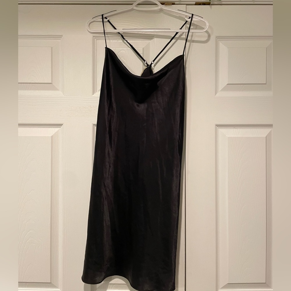 Black Slip Dress With Cowl neck (size M)